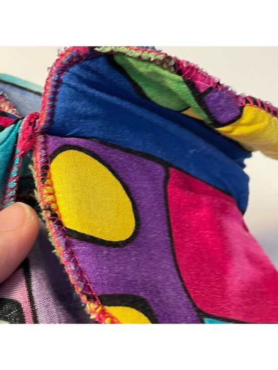 Vintage 80s Top Womens XLarge Art To Wear Bold Statement City Chic Graffiti - Picture 3 of 13